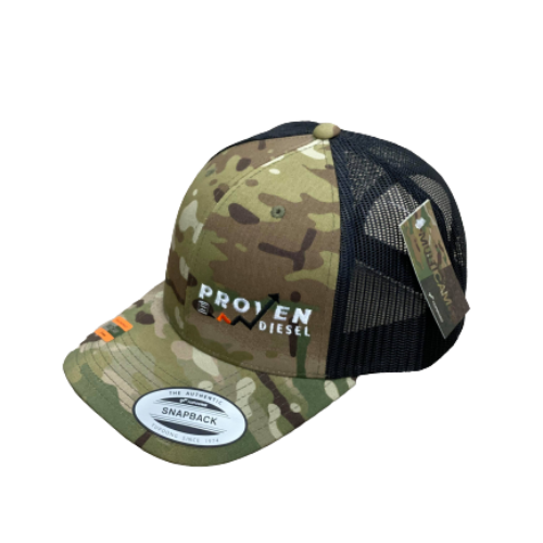 Camo & Black Snapback Hat